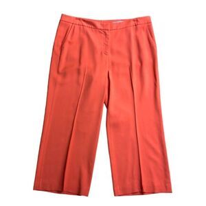 Classiques Entier Women's SZ‎ 12 Orange Slub Wide Leg Ankle Capri Pants